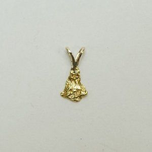 21K Gold Nugget Pendant 14k necklace 15"